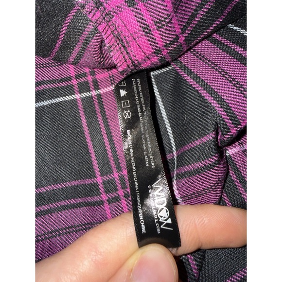 WIDOW - WOMEN'S XXL -PLAID PLEATED TARTAN SKATER SCHOOL LACE SKIRT - Picture 6 of 9